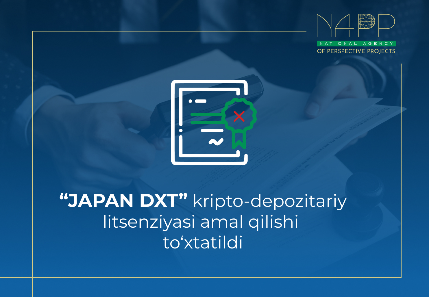 “JAPAN DXT” kripto-depozitariy litsenziyasi amal qilishi to‘xtatildi