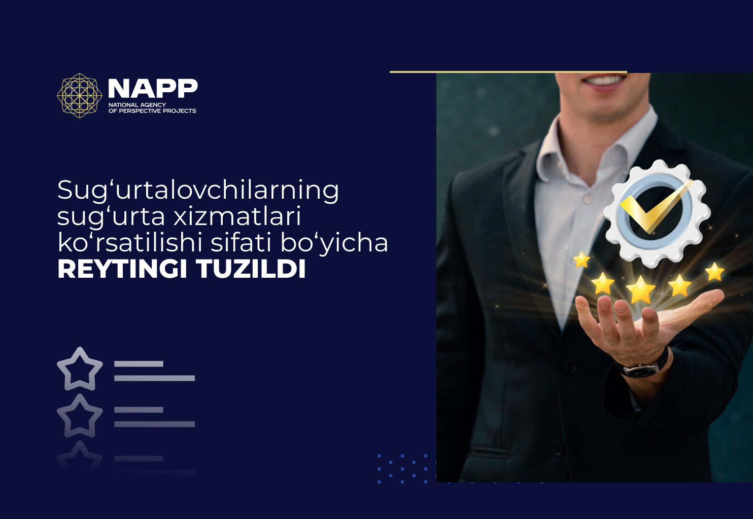 Sug‘urtalovchilarning sug‘urta xizmatlari ko‘rsatilishi sifati bo‘yicha reytingi tuzildi