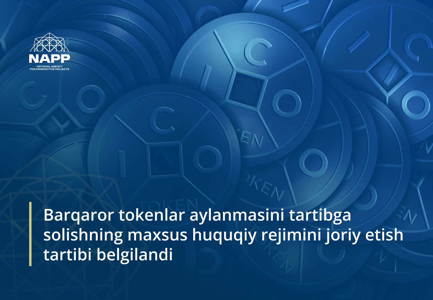 Barqaror tokenlar aylanmasini tartibga solishning maxsus huquqiy rejimini joriy etish tartibi belgilandi