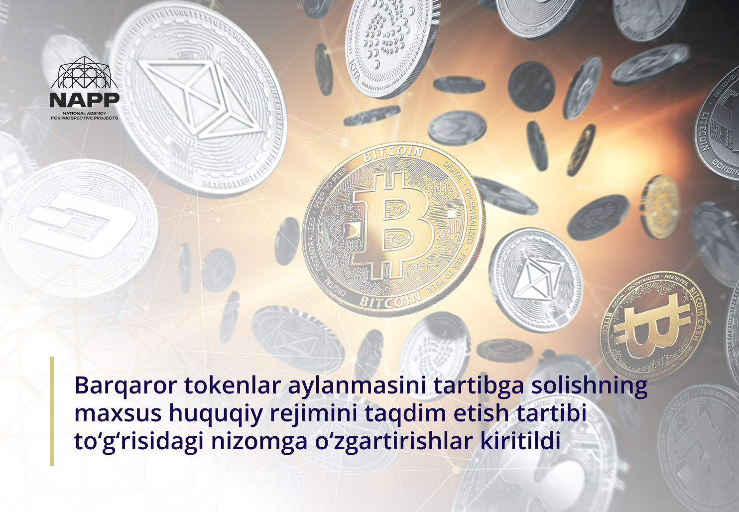 Barqaror tokenlar aylanmasini tartibga solishning maxsus huquqiy rejimini taqdim etish tartibi to‘g‘risidagi nizomga o‘zgartirishlar kiritildi