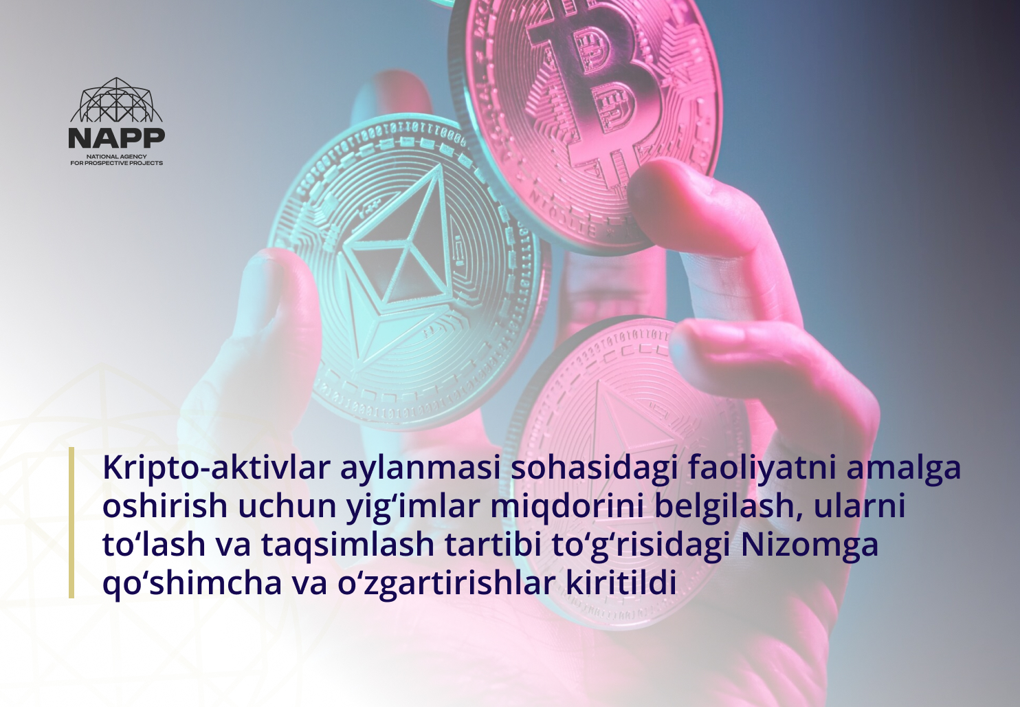 Kripto-aktivlar aylanmasi sohasidagi faoliyatni amalga oshirish uchun yig‘imlar miqdorini belgilash, ularni to‘lash va taqsimlash tartibi to‘g‘risidagi Nizomga qo‘shimcha va o‘zgartirishlar kiritildi