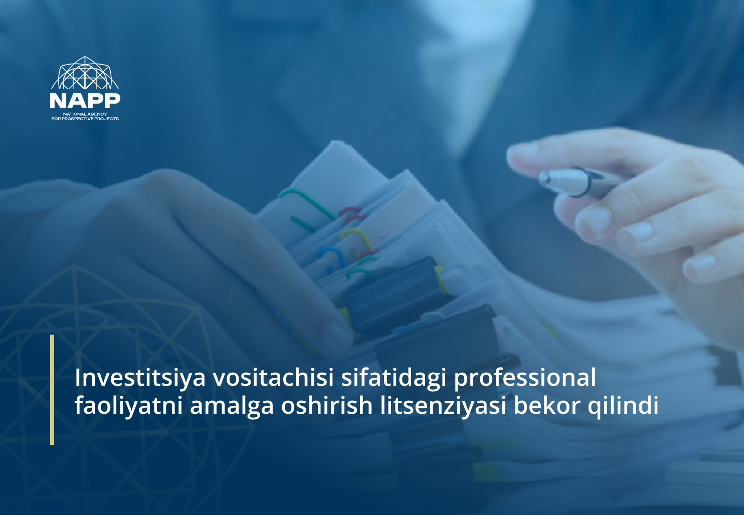 Investitsiya vositachisi sifatidagi professional faoliyatni amalga oshirish litsenziyasi bekor qilindi